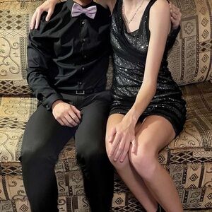 Black mesh hoco dress